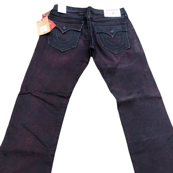 BRAND New True Religion Jeans Size 32 STRAIGHT BIG T Black/Red - Picture 12 of 16